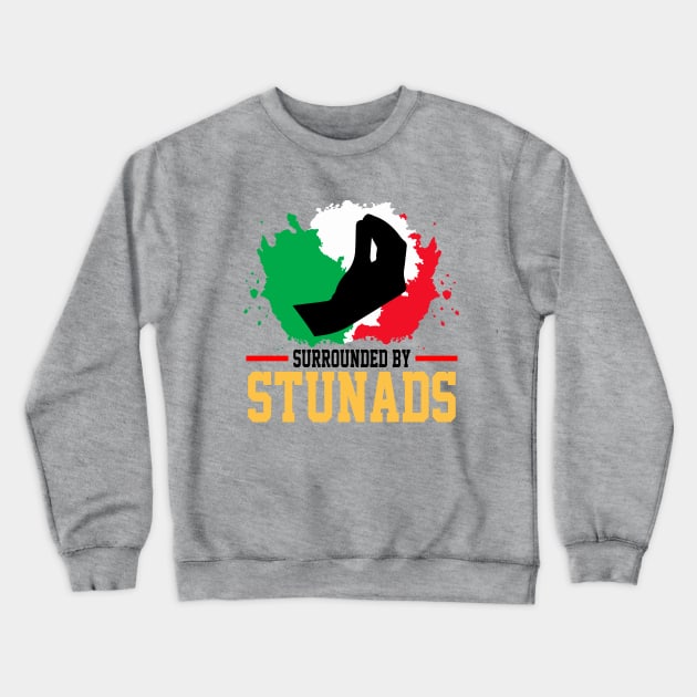 Surrounded By Stunads Hand Gesture Funny Italian Meme, funny Italian Phrases Gift Crewneck Sweatshirt by norhan2000